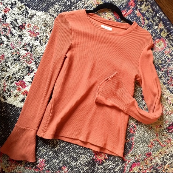 Madewell Ruffle Cuff Ribbed Top - Picture 4 of 5